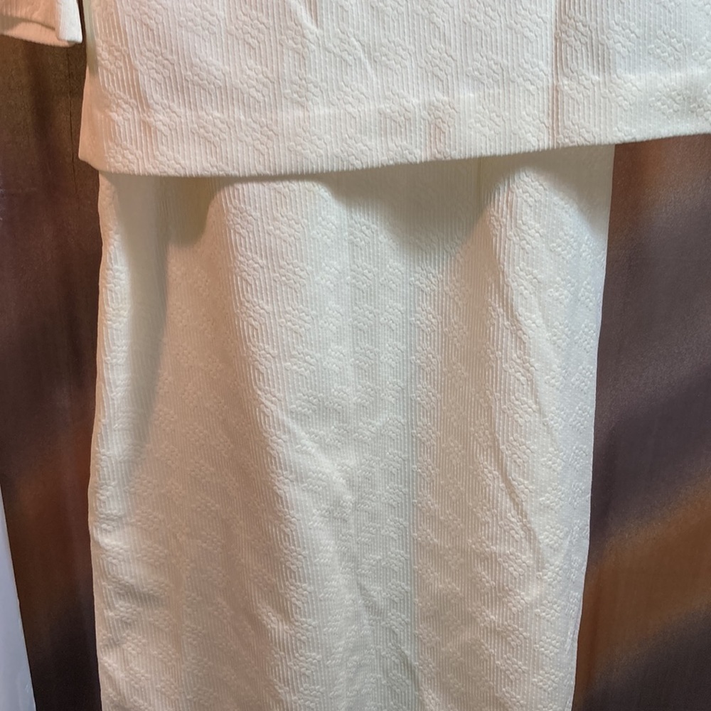 Vintage 70’s cream double knit top & long skirt 38” chest 26” waist 116 - Picture 2 of 5